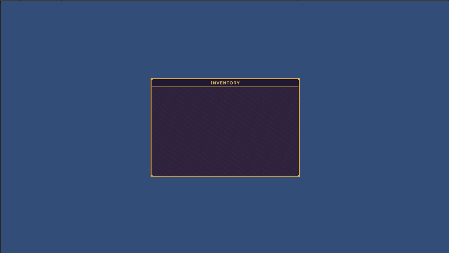 The Game view right after running Create ▸ Grid Inventory in Scene